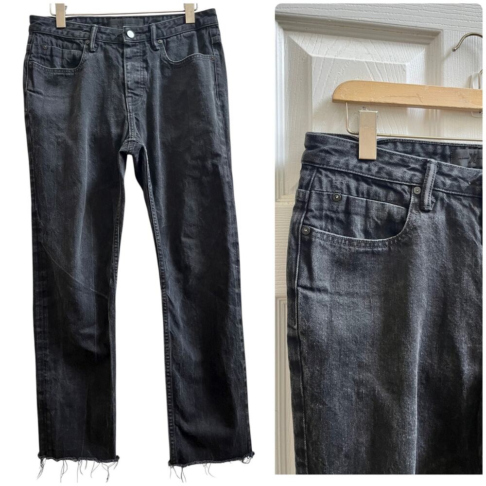 Denim x Alexander Wang Size 30 Black Wash Raw Hem Straight Leg Jean